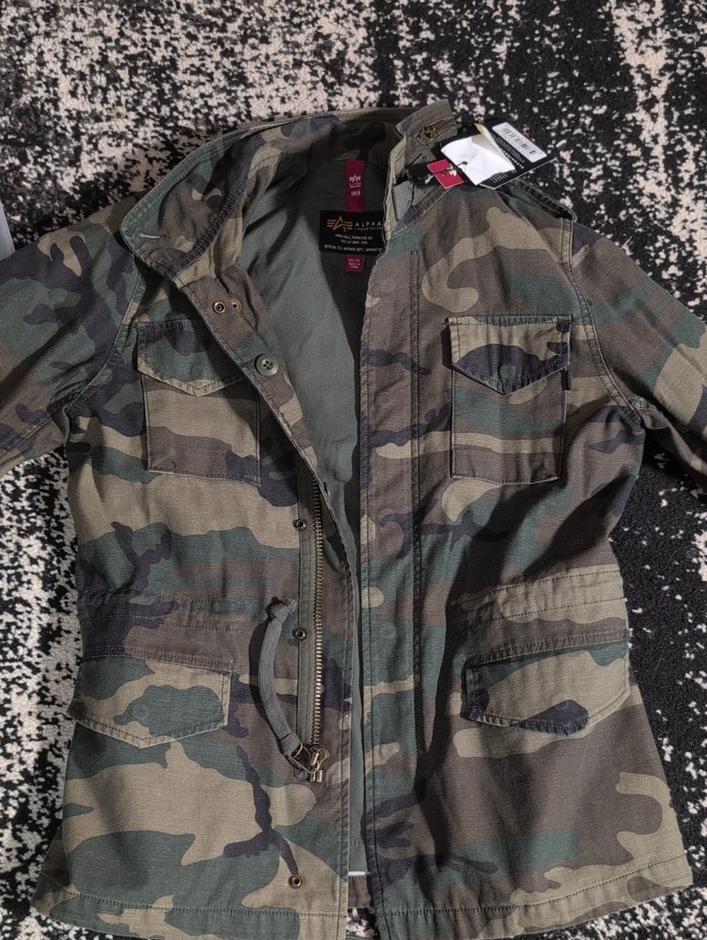 Alpha Industries Olive & Forest Green Camo Field Jacket Women's M-65 With Liner